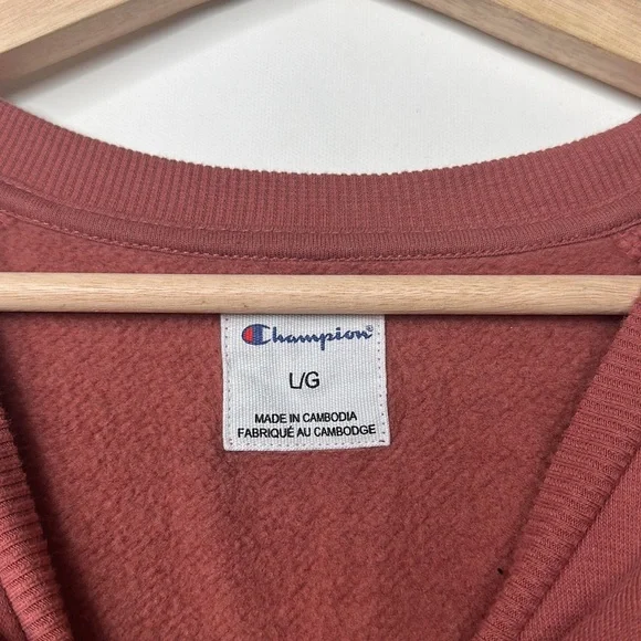 Champion Crewneck Sweatshirt Pullover Womens Size L Pink - Picture 3 of 6